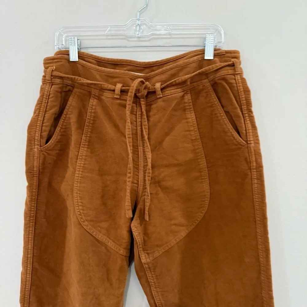 Ulla Johnson Pants Moleskin Sabi Straight Leg Belted in Tobacco Brown